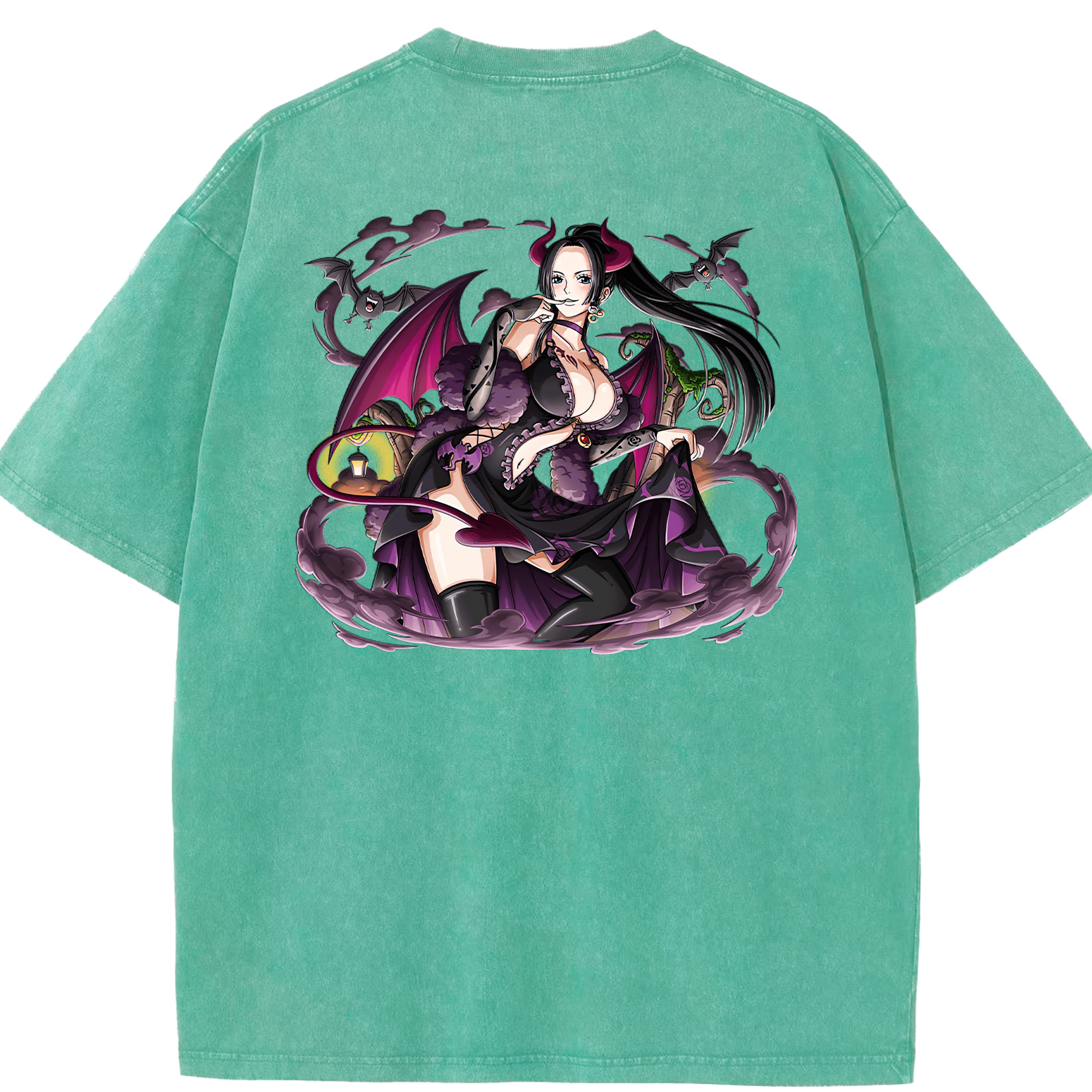 ワンピース ボア・ハンコック ONE PIECE Boa·Hancock 綿100% ヴィンテージ風 半袖Tシャツ（背面プリント）